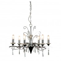 Oriel Lighting-DIAZ 6 LIGHT Modern Chrome and Crystal Chandeleir 